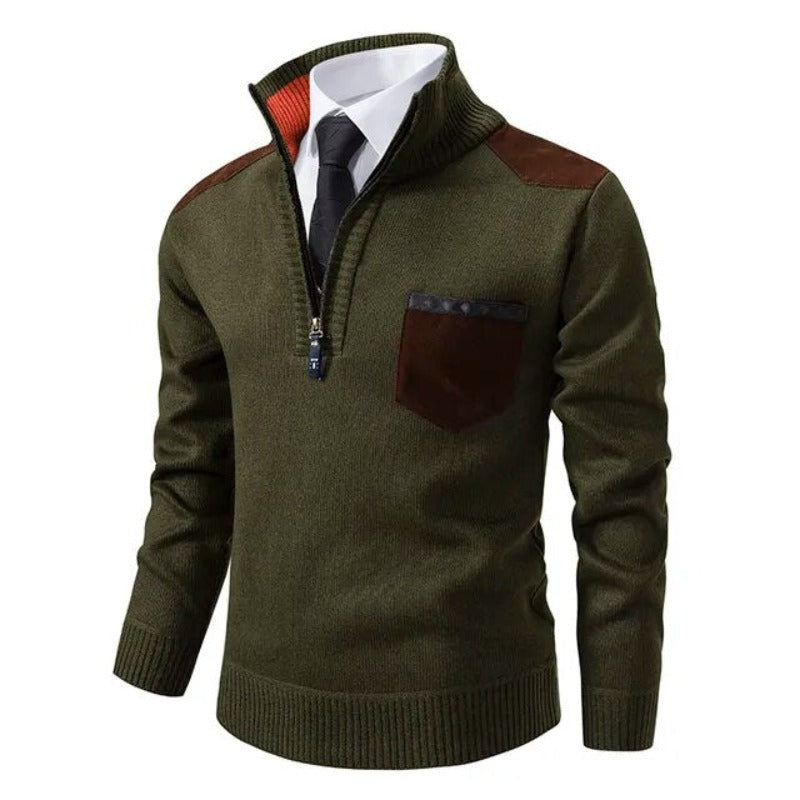 Herenpullover met Kraag en Borstzak – Comfort en Klasse in één