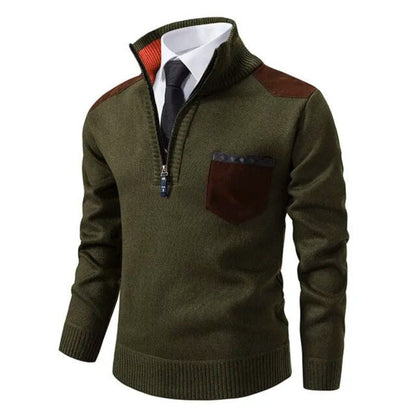 Herenpullover met Kraag en Borstzak – Comfort en Klasse in één