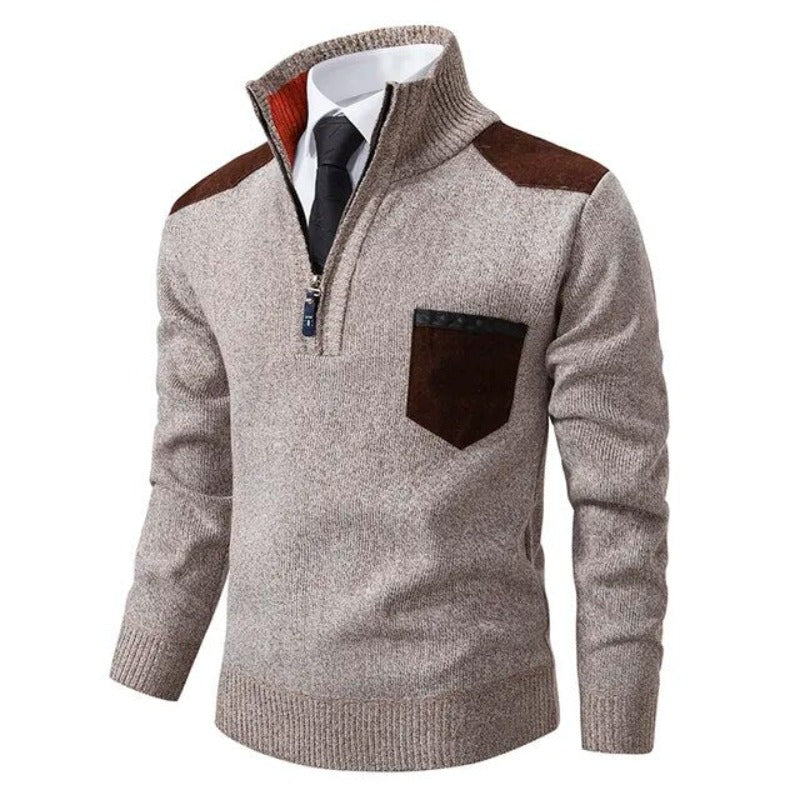 Herenpullover met Kraag en Borstzak – Comfort en Klasse in één