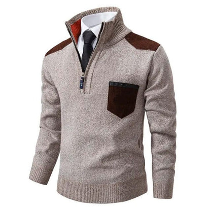 Herenpullover met Kraag en Borstzak – Comfort en Klasse in één
