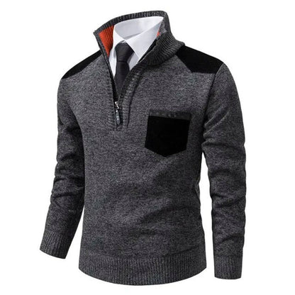 Herenpullover met Kraag en Borstzak – Comfort en Klasse in één