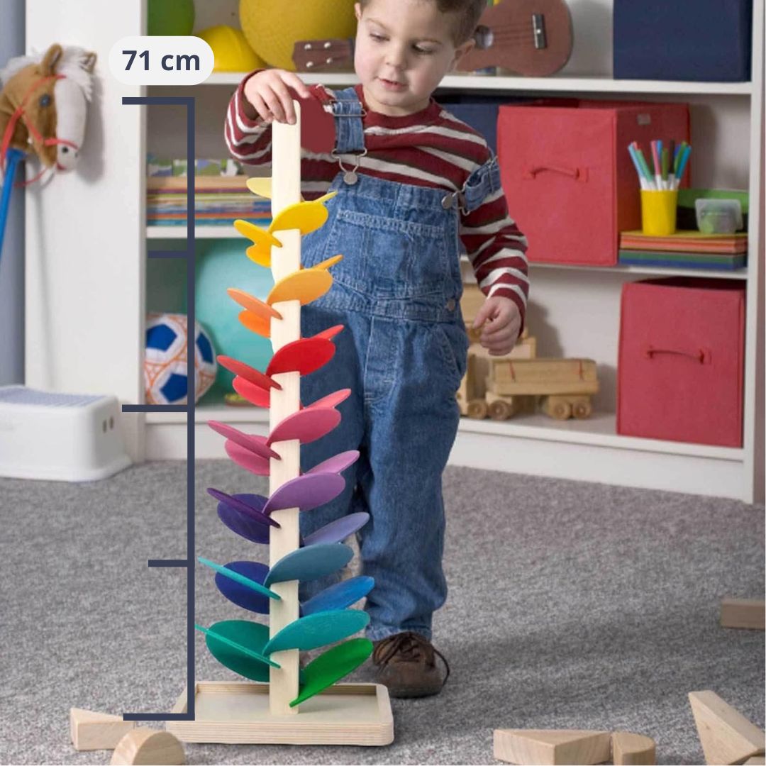 Monde Regenboog Houten Knikkermolen – Montessori Speelgoed voor Kinderen vanaf 3 Jaar