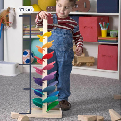 Monde Regenboog Houten Knikkermolen – Montessori Speelgoed voor Kinderen vanaf 3 Jaar