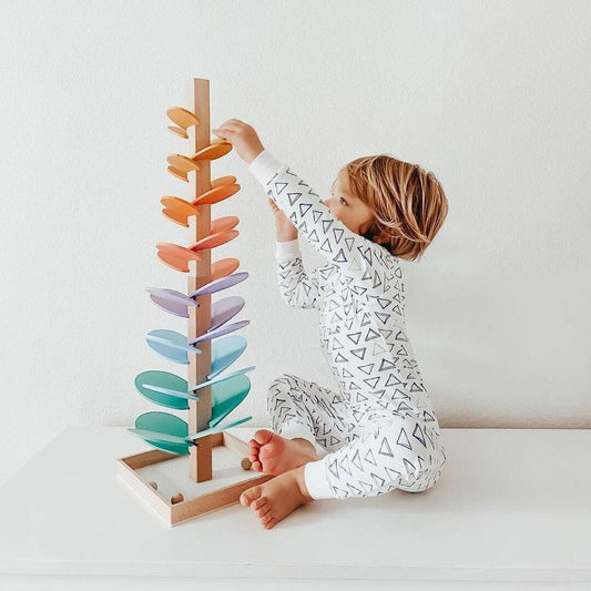 Monde Regenboog Houten Knikkermolen – Montessori Speelgoed voor Kinderen vanaf 3 Jaar