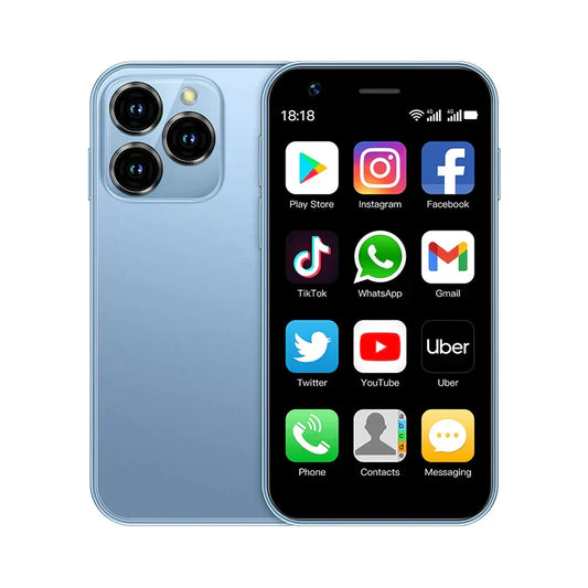 Monde Mini Smartphone 3.0" Android 8.1 Dual SIM 3G – Compacte Telefoon met GPS, WiFi en TYPE-C Opladen
