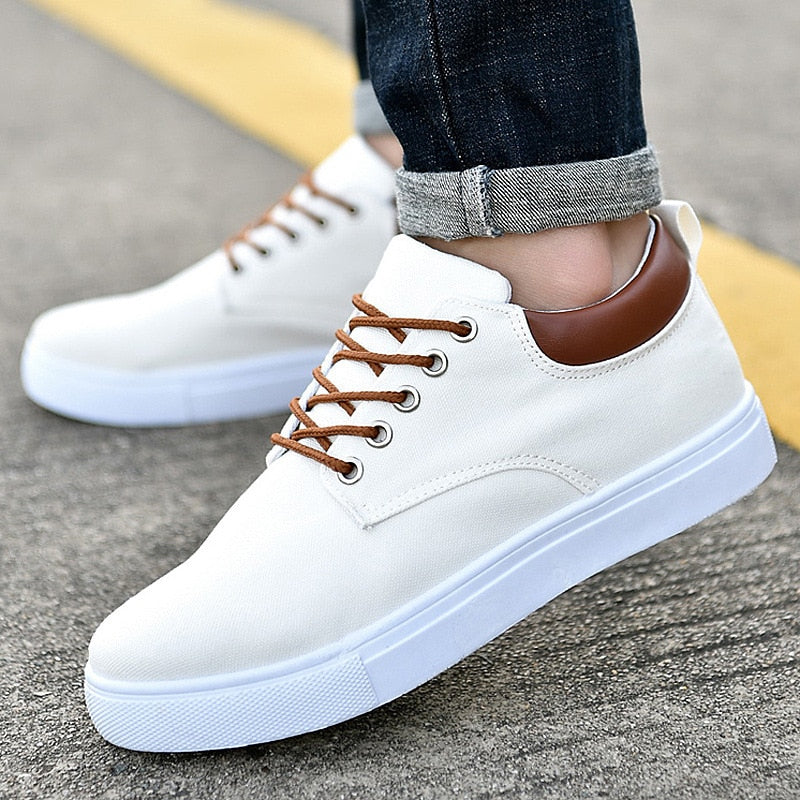 Élanor Canvas Herensneakers met Witte Zool – Casual en Stijlvol