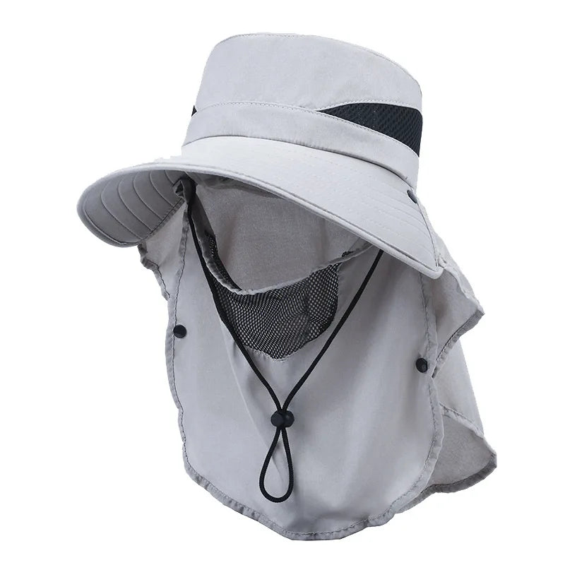 Monde Heren zomerhoed met brede rand – Ademend mesh – Lichtgewicht outdoor hoed – UV-bescherming – Verstelbaar trekkoord