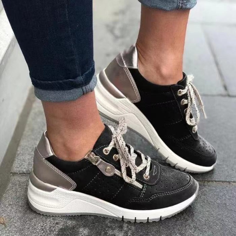 Veloria Orthopedische Wandelschoenen voor Dames – Comfortabele Veterschoenen met Brede Pasvorm