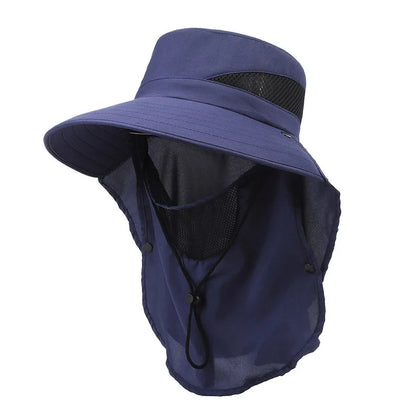 Monde Heren zomerhoed met brede rand – Ademend mesh – Lichtgewicht outdoor hoed – UV-bescherming – Verstelbaar trekkoord