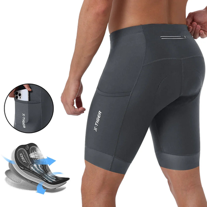 Évoque Heren Fietsshorts met Achterzak – 5D Gel Padding Lycra Wielrenbroek voor Mountainbike en Racefiets