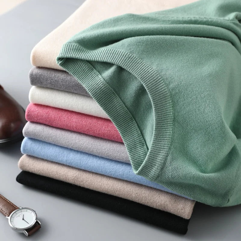 Reverie Lichtgewicht Kasjmier T-Shirt voor Heren – Korte Mouw, Ronde Hals, Luxe Tricot