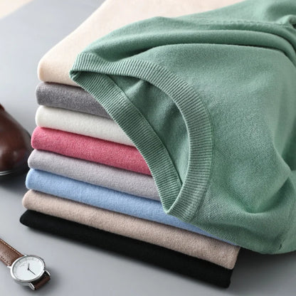 Reverie Lichtgewicht Kasjmier T-Shirt voor Heren – Korte Mouw, Ronde Hals, Luxe Tricot