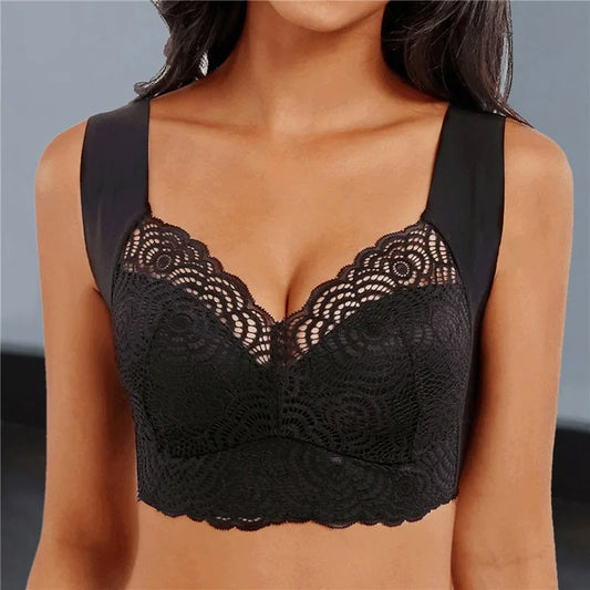 Monde Dames Push-up BH zonder beugel – Verstelbare bandjes – Ademend elastisch materiaal – Met kantdetails