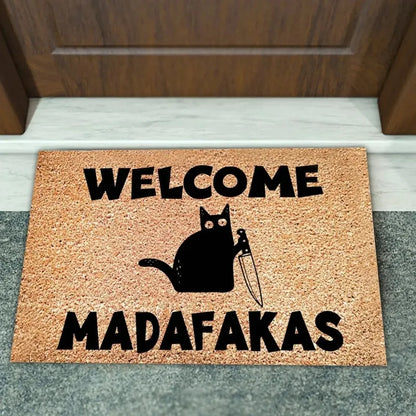 Élanor Deurmat met Katprint – Decoratieve Welkomstmat voor Hal, Keuken en Badkamer