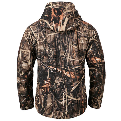 Élanor Heren Softshell Camouflage Jas met Capuchon – Waterdicht & Gevoerd Outdoor Jack voor Jacht en Wandelen
