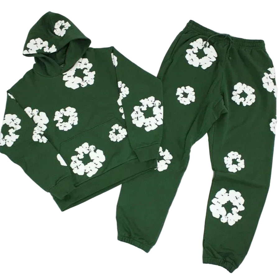 Élanor Heren Sportpak van Katoen met Print – Hoodie en Joggingbroek Set
