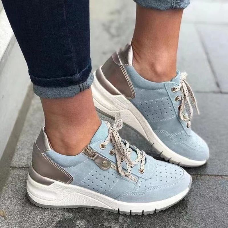 Veloria Orthopedische Wandelschoenen voor Dames – Comfortabele Veterschoenen met Brede Pasvorm