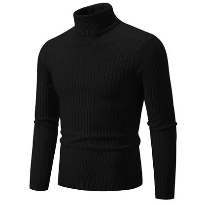 Évoque Heren Coltrui – Gebreide Wollen Trui met Hoge Hals in Effen Kleur voor Winter en Outdoor