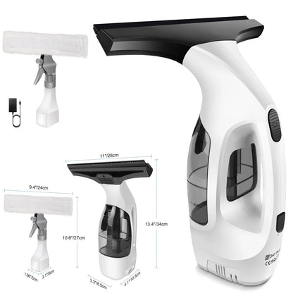 Aurevo Oplaadbare Draadloze Ramenreiniger met Squeegee & Microvezel Scrubber