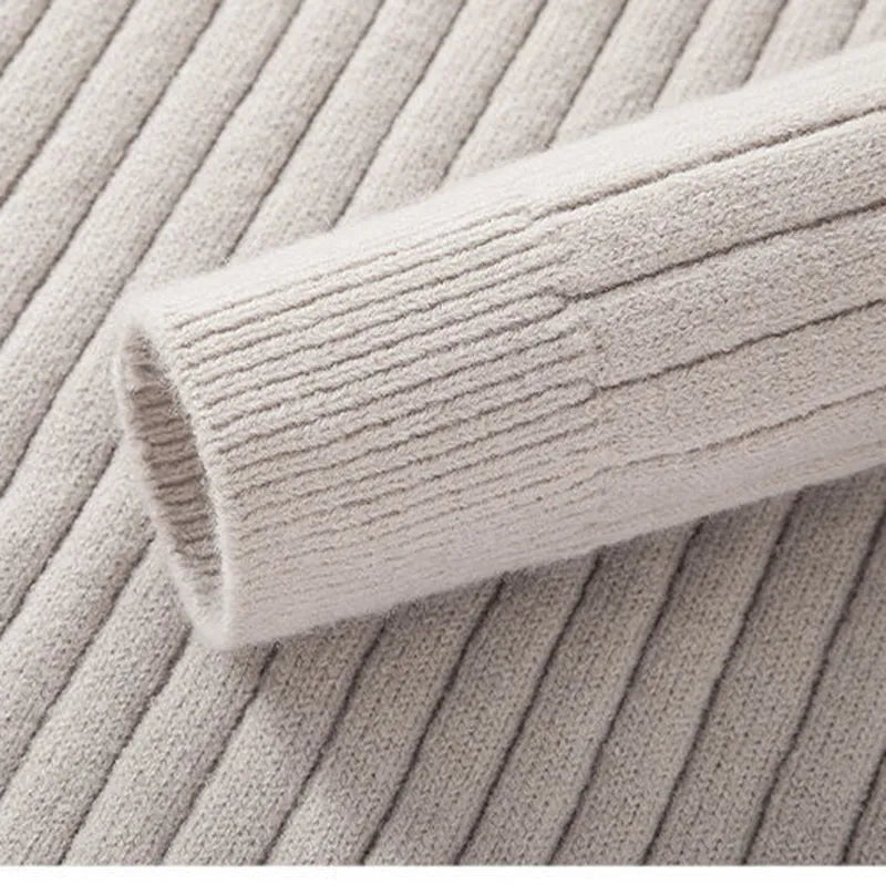 Évoque Half-Zip Trui van Katoen met Hoge Kraag en Lange Mouwen