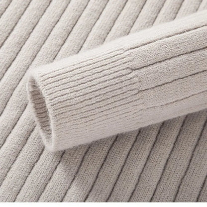 Évoque Half-Zip Trui van Katoen met Hoge Kraag en Lange Mouwen