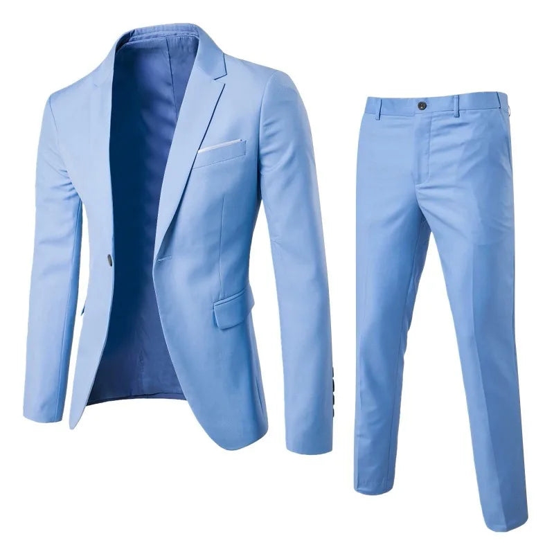 Évoque Dames Tweedelige Set – Slim Fit Blazer met Reverskraag en Hoge Taille Lange Broek
