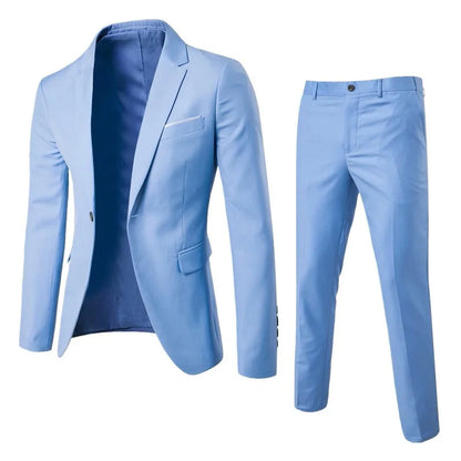 Évoque Dames Tweedelige Set – Slim Fit Blazer met Reverskraag en Hoge Taille Lange Broek