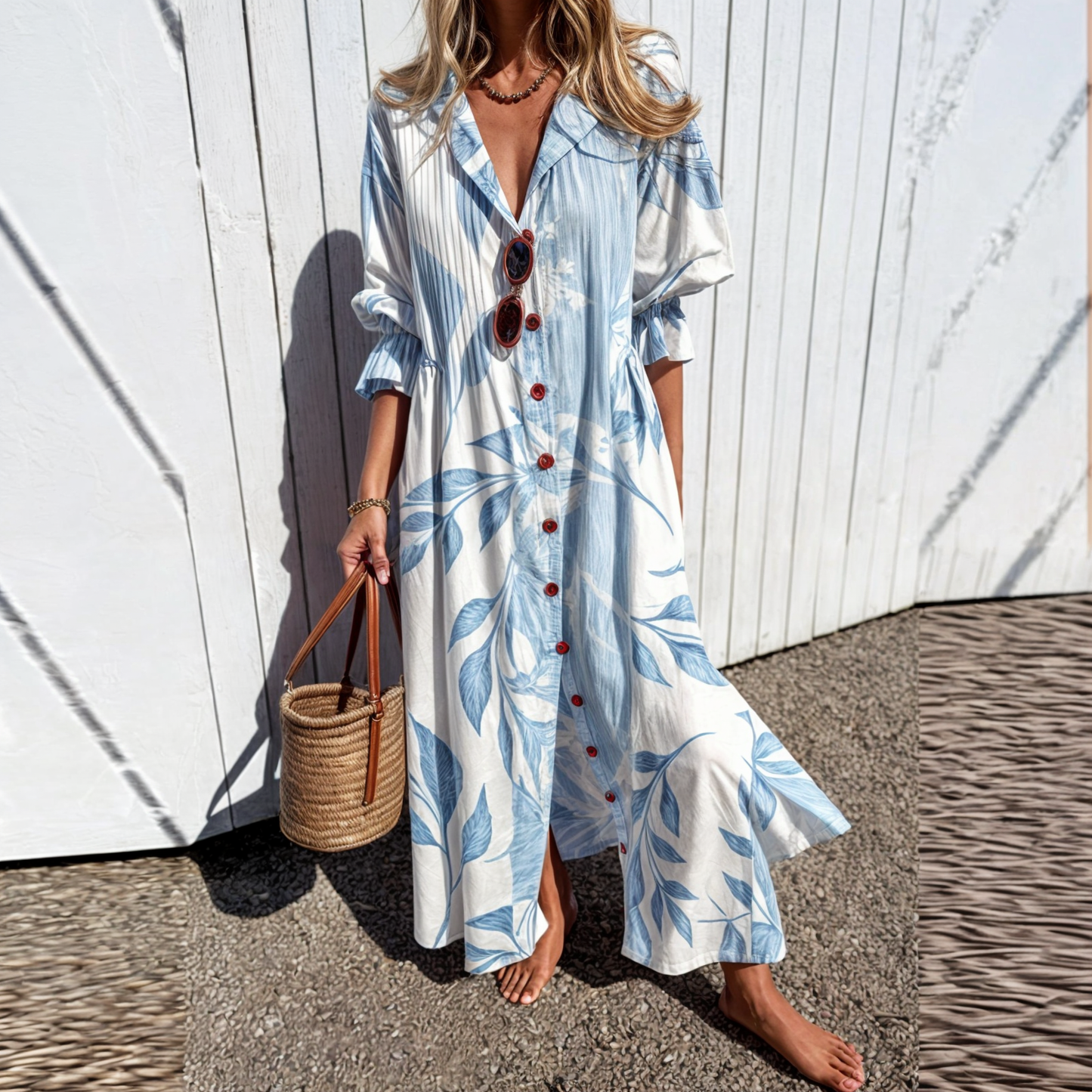 Monde Damesjurk in Boho Stijl – Katoen en Viscose – Luchtig Zomerdesign – Elastische Taille – Beschikbaar t/m 3XL