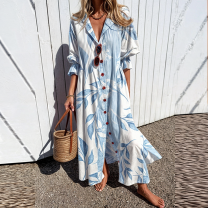 Monde Damesjurk in Boho Stijl – Katoen en Viscose – Luchtig Zomerdesign – Elastische Taille – Beschikbaar t/m 3XL