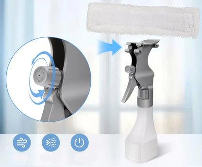 Aurevo Oplaadbare Draadloze Ramenreiniger met Squeegee & Microvezel Scrubber
