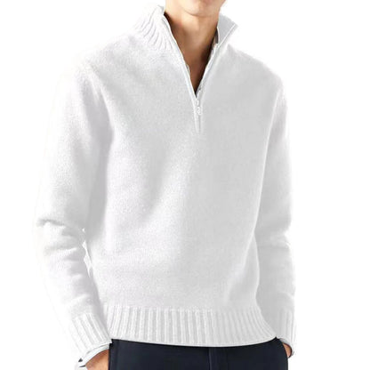Évoque Heren Coltrui Gebreide Trui met Lange Mouwen – Effen Kleur, Stijlvolle Warme Pullover