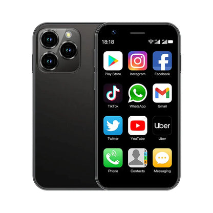 Monde Mini Smartphone 3.0" Android 8.1 Dual SIM 3G – Compacte Telefoon met GPS, WiFi en TYPE-C Opladen
