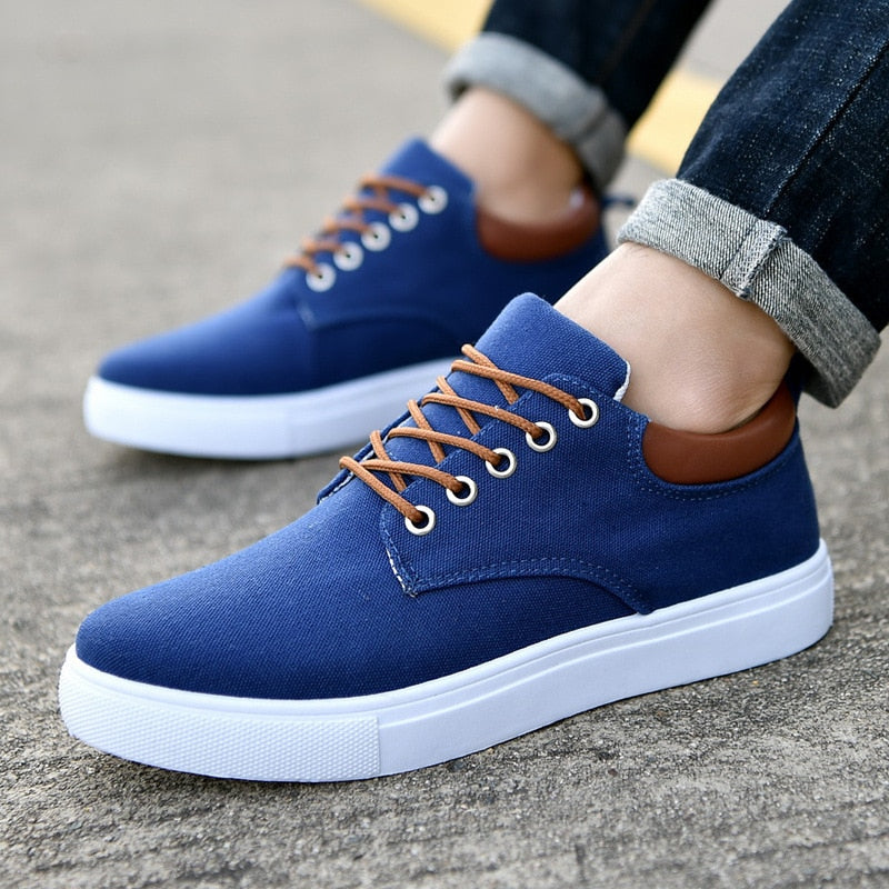 Élanor Canvas Herensneakers met Witte Zool – Casual en Stijlvol