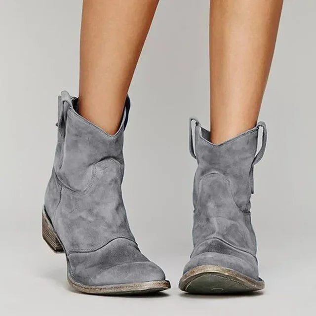 Veloria – Vintage Cowboy Enkellaarsjes van Leder voor Dames