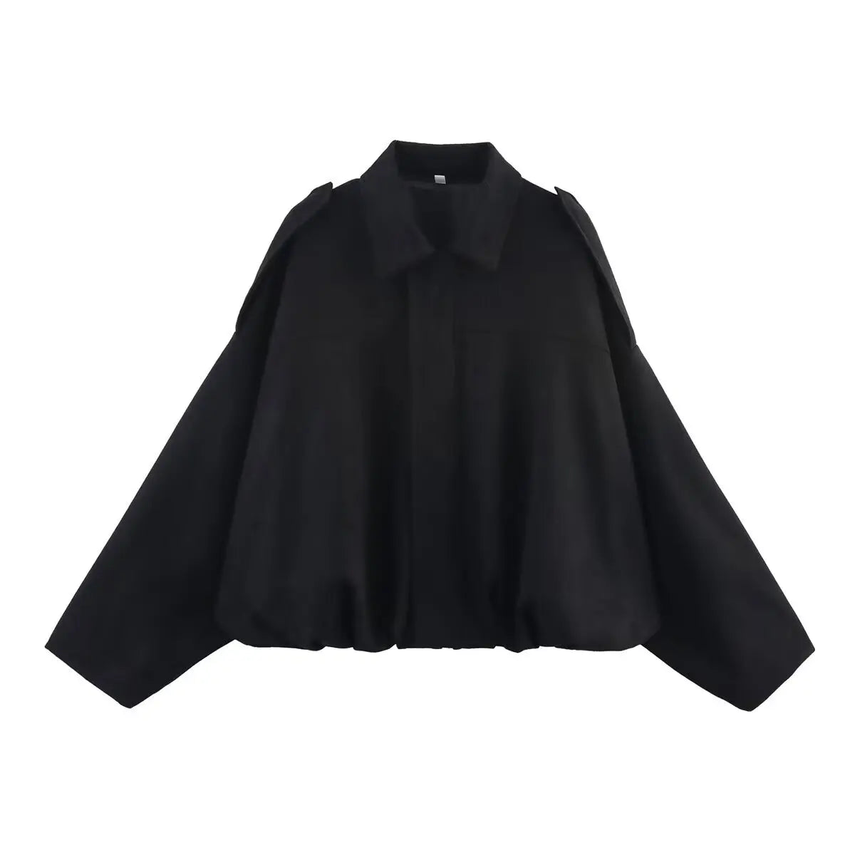 Élanor Suède Effect Vrouwelijke Oversized Bomberjack met Kraag en Schouderdetails