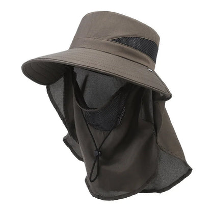 Monde Heren zomerhoed met brede rand – Ademend mesh – Lichtgewicht outdoor hoed – UV-bescherming – Verstelbaar trekkoord