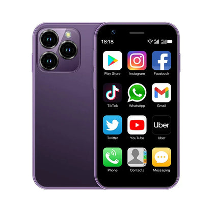 Monde Mini Smartphone 3.0" Android 8.1 Dual SIM 3G – Compacte Telefoon met GPS, WiFi en TYPE-C Opladen