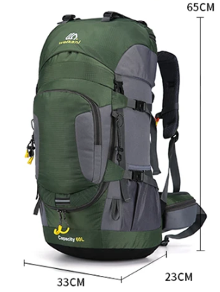 Aurevo Waterdichte Rugzak 60L – Duurzame Outdoor Backpack met Multifunctionele Indeling