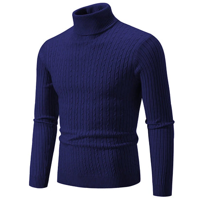 Évoque Heren Coltrui – Gebreide Wollen Trui met Hoge Hals in Effen Kleur voor Winter en Outdoor