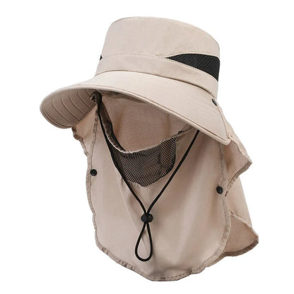 Monde Heren zomerhoed met brede rand – Ademend mesh – Lichtgewicht outdoor hoed – UV-bescherming – Verstelbaar trekkoord