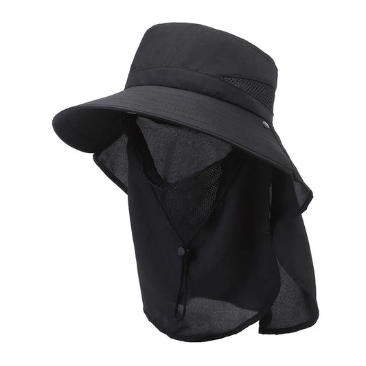 Monde Heren zomerhoed met brede rand – Ademend mesh – Lichtgewicht outdoor hoed – UV-bescherming – Verstelbaar trekkoord