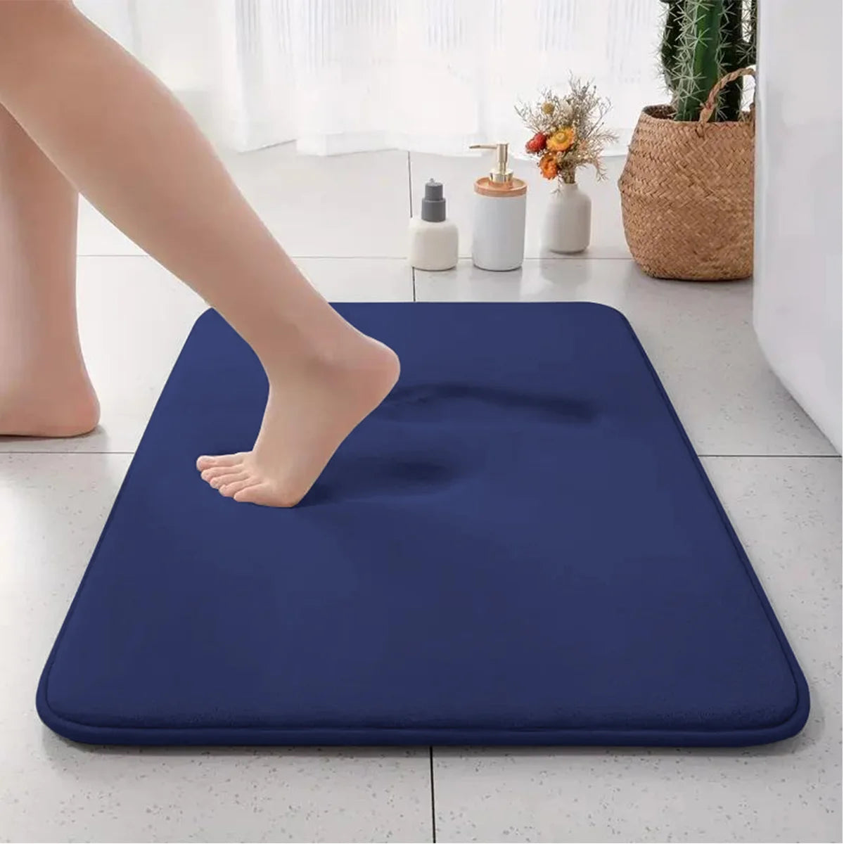Élanor Luxe Flanellen Badkamer Deurmat – Dikke Absorberende Antislip Mat
