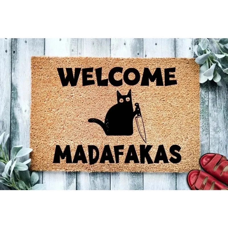 Élanor Deurmat met Katprint – Decoratieve Welkomstmat voor Hal, Keuken en Badkamer
