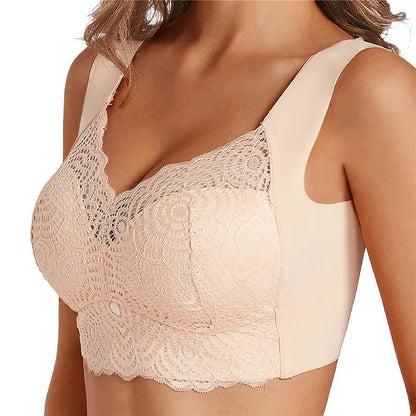 Monde Dames Push-up BH zonder beugel – Verstelbare bandjes – Ademend elastisch materiaal – Met kantdetails