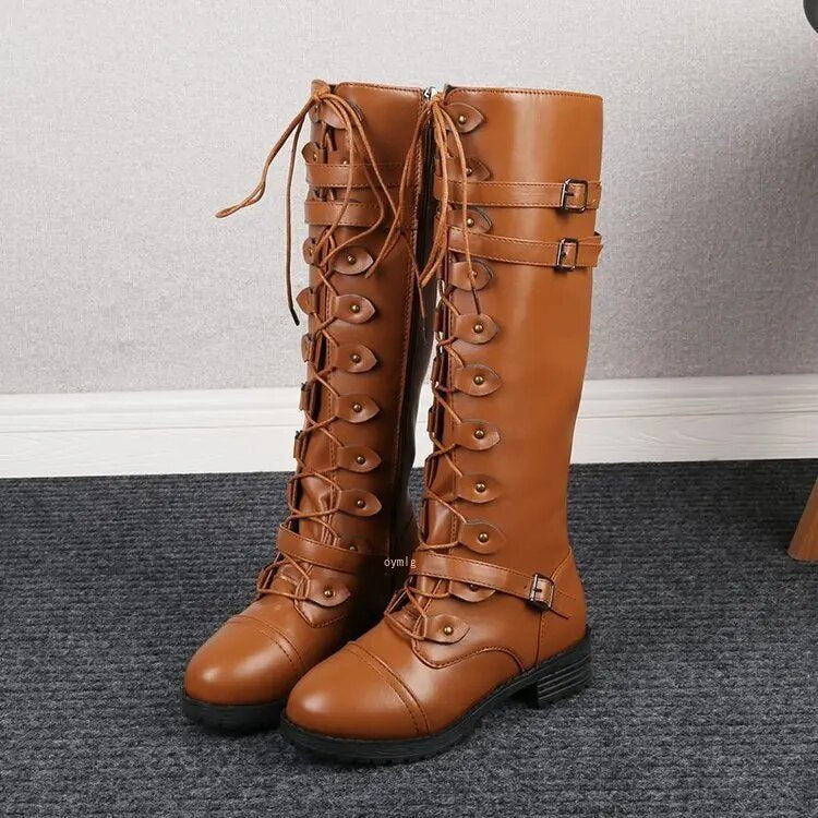 Monde dames veterlaarzen met gesp – retro stijl – zwart – antislip zool – synthetisch leer – wintermode