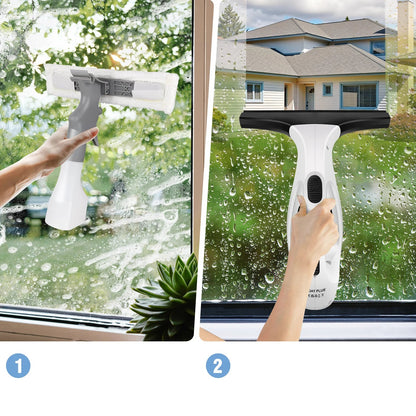 Aurevo Oplaadbare Draadloze Ramenreiniger met Squeegee & Microvezel Scrubber
