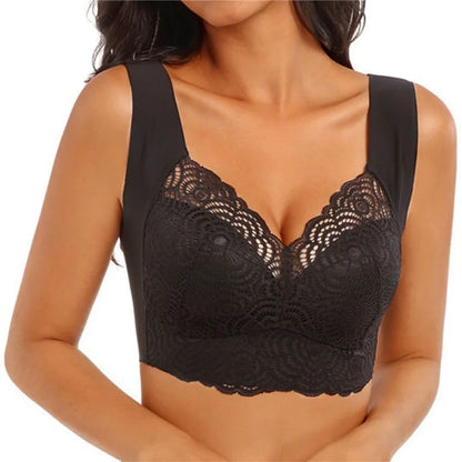 Monde Dames Push-up BH zonder beugel – Verstelbare bandjes – Ademend elastisch materiaal – Met kantdetails