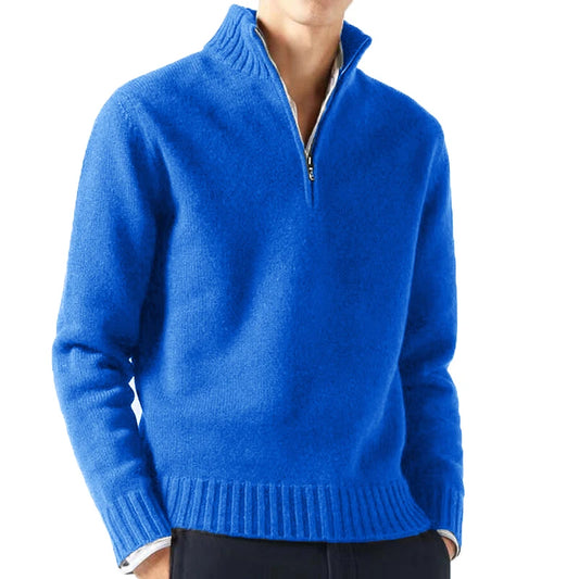 Évoque Heren Coltrui Gebreide Trui met Lange Mouwen – Effen Kleur, Stijlvolle Warme Pullover