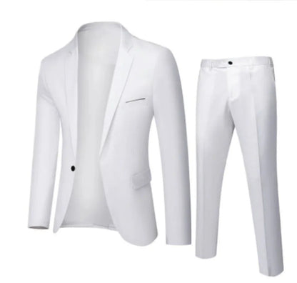 Évoque Dames Tweedelige Set – Slim Fit Blazer met Reverskraag en Hoge Taille Lange Broek