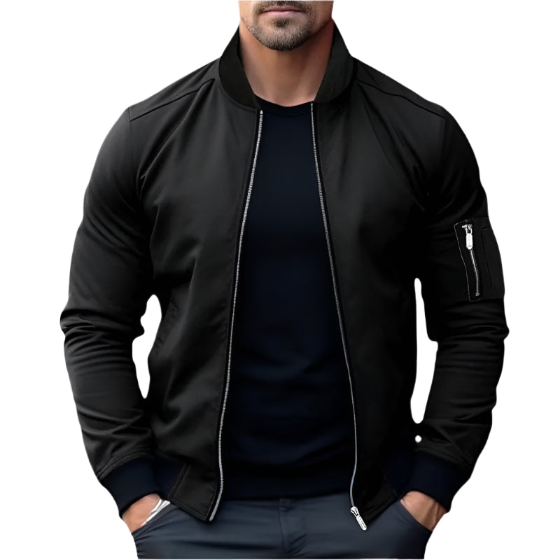 Monde Heren Bomberjack – Regular Fit – Katoenmix – Zwart – Tussenseizoen Jas